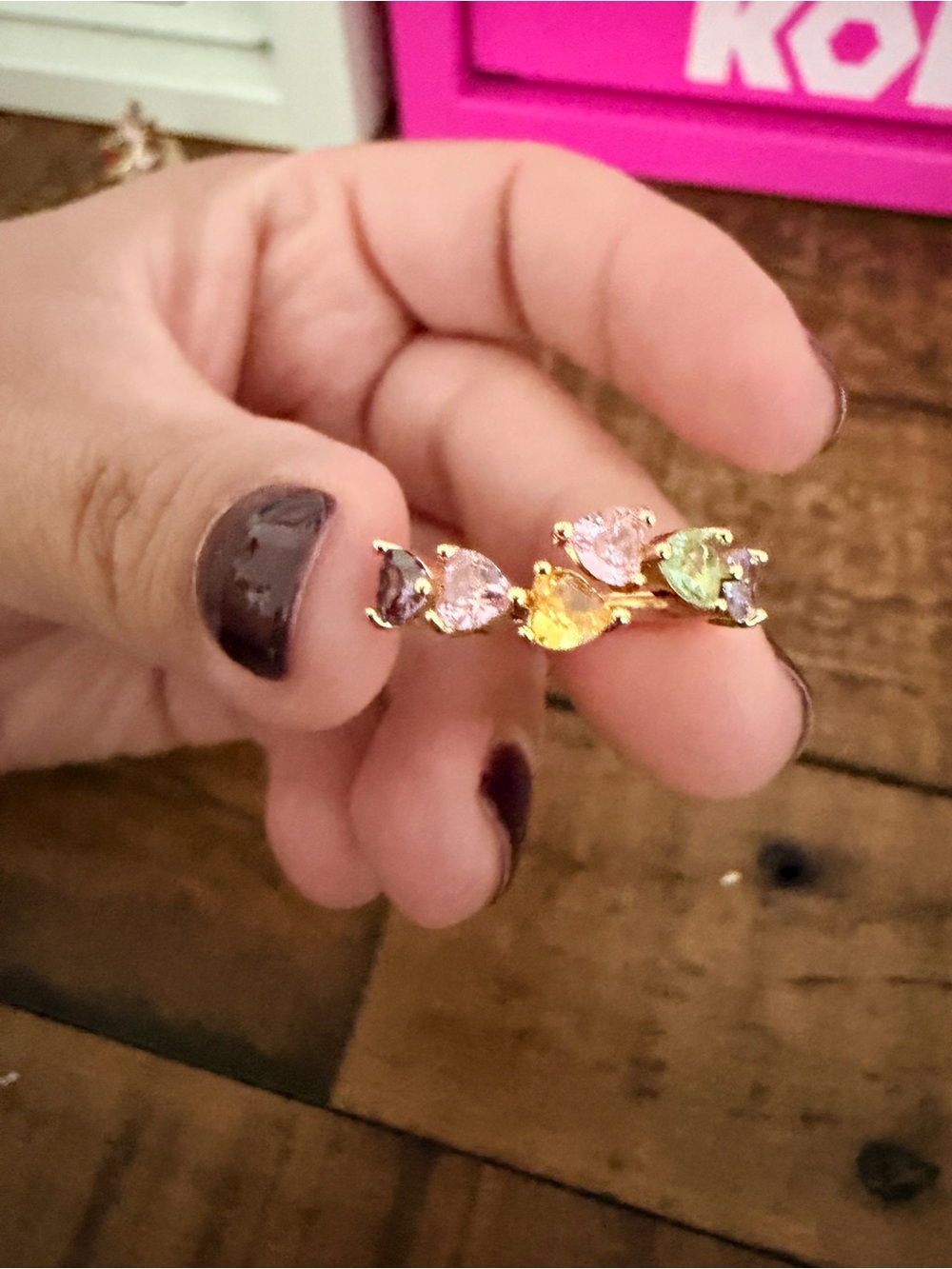 Multi-Stone Teardrop Ring - Women Jewelry